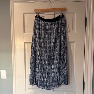 Tahari Black and Blue Patterned Maxi Skirt